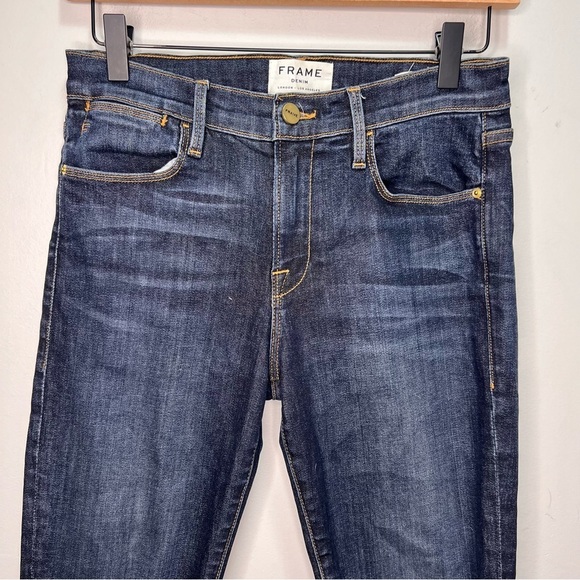Frame Le High Skinny Jeans Dark Wash Size 26 Denim Casual - Picture 5 of 16